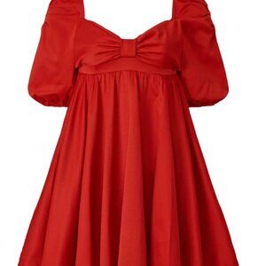 Beau Satin Puff Sleeve Dress -